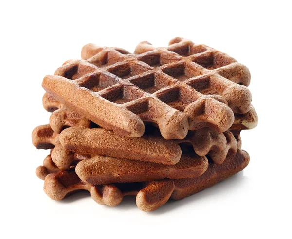 Chocolate belgium waffles no fundo branco — Fotografia de Stock
