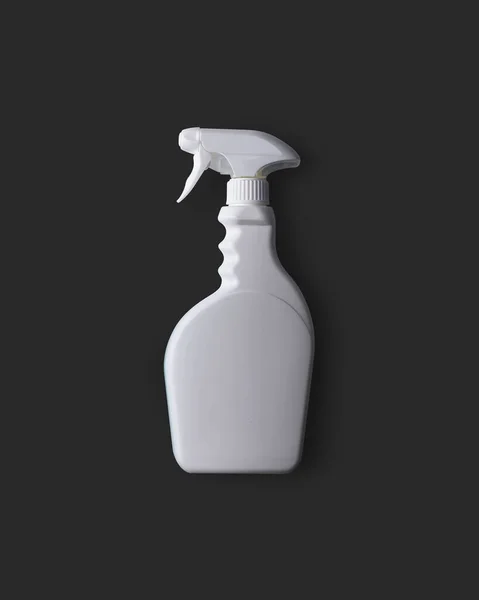 Botella Plástico Blanco Producto Limpieza Con Spray Sobre Fondo Gris —  Fotos de Stock