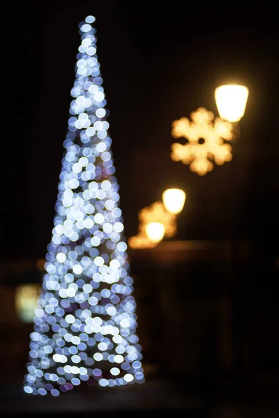 Karácsonyfa fények bokeh — Stock Fotó