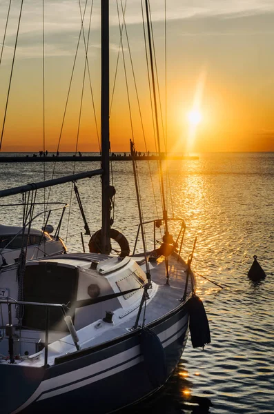 Luxury yacht at sunset — Stock Photo, Image