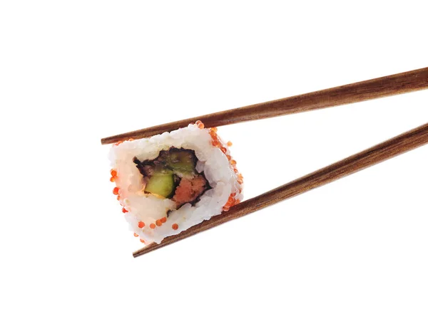 Rollo de sushi japonés aislado sobre fondo blanco —  Fotos de Stock