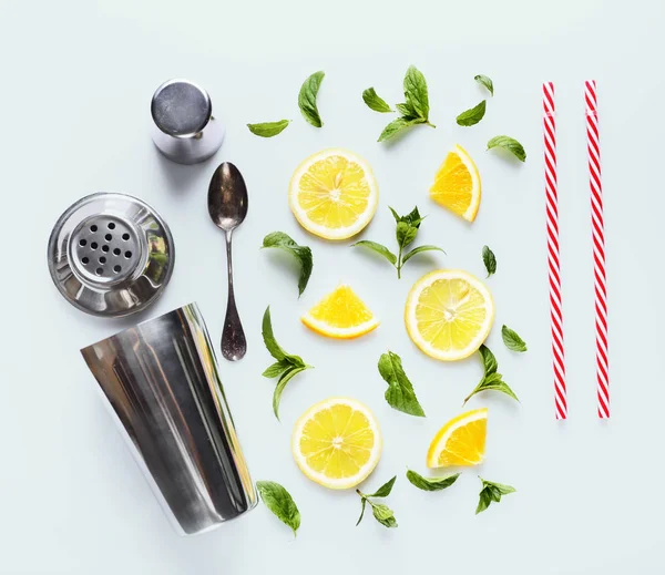 Narenciye retro nane arka plan üzerinde