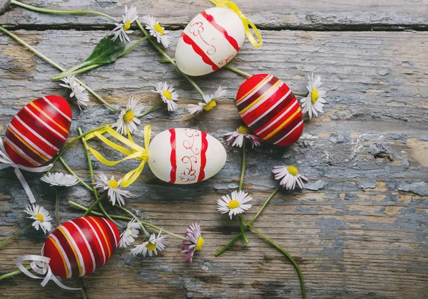 Huevos de Pascua vista superior — Foto de Stock