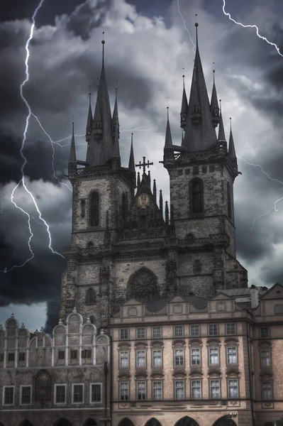 Heavy thunderstorm with lightning. — Stock Photo, Image