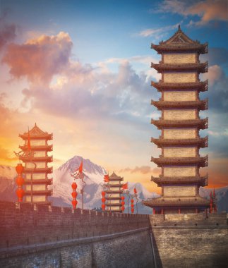 Tibet Himalaya arka planı