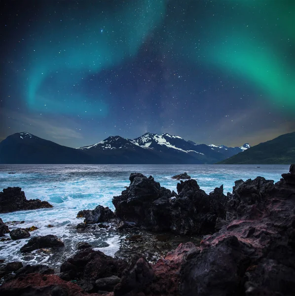 Luci polari, aurora — Foto Stock