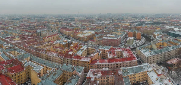 Санкт-Петербург зимой, вид сверху . — стоковое фото