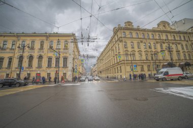 Nevsky prospekt - the main street of St. Petersburg clipart