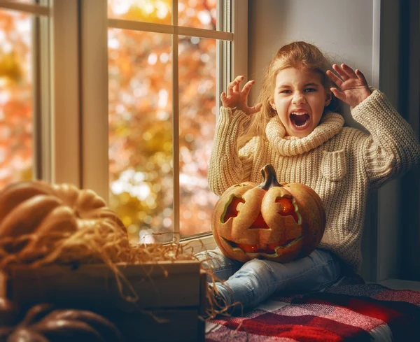 Kız Halloween sonra. — Stok fotoğraf