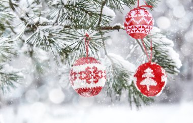 Noel ağacı dalı baubles ile