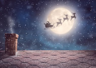 Noel Baba onun kızakta uçan
