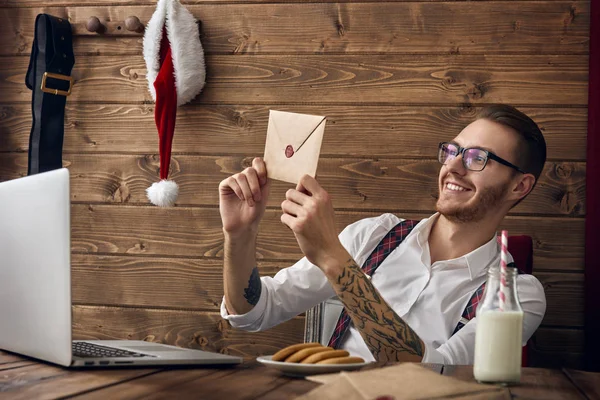 Hipster joven Santa Claus — Foto de Stock