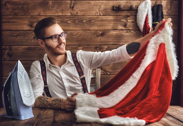 Hipster молодих Санта Клауса — стокове фото