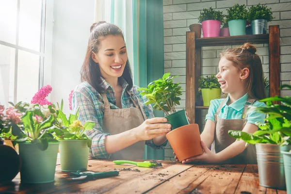 Happy family in spring day. — Stock Photo, Image