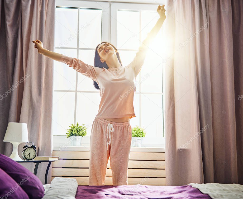 woman enjoying sunny morning