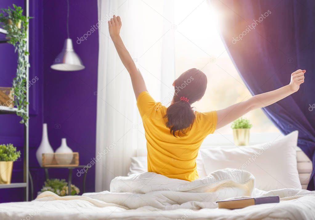 woman enjoying sunny morning