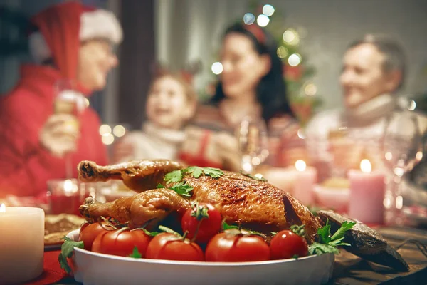 Family celebrates Christmas. — Stock Photo, Image