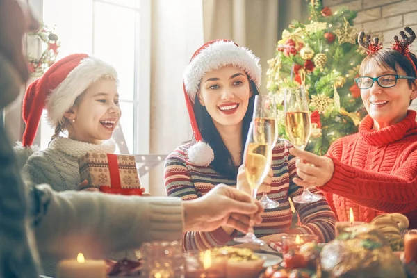 Family celebrates Christmas. — Stock Photo, Image