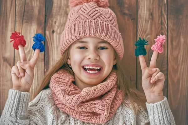 Zimní portrét holčička — Stock fotografie