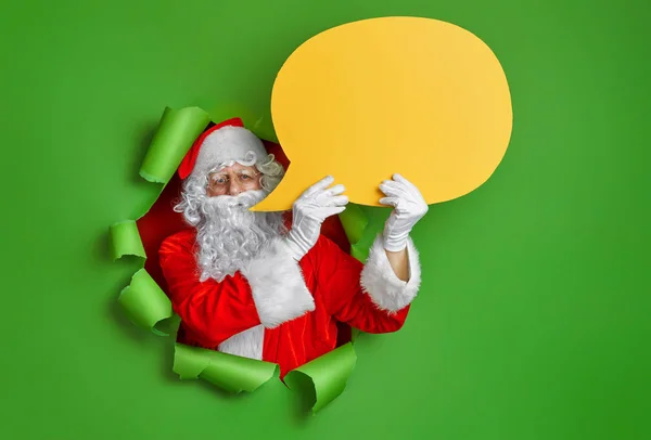 Papai Noel em fundo de cor . — Fotografia de Stock