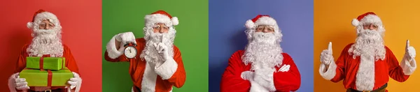 Père Noël sur fond de couleur . — Photo