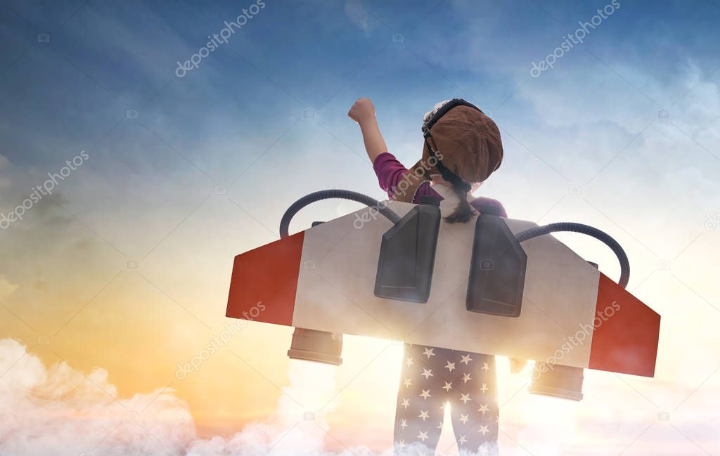 Child playing pilot