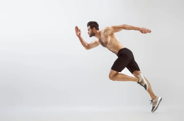 Conceptos Estilo Vida Saludable Deporte Hombre Está Haciendo Ejercicio Persona — Foto de Stock