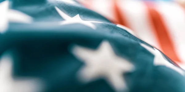 Patriotisk Högtid Usa Firar Den Juli Amerikansk Flagga Närbild — Stockfoto