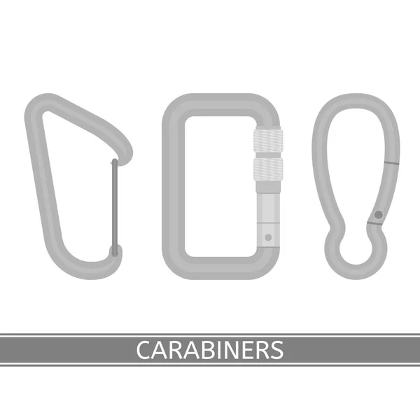 Zestaw ikon carabiners — Wektor stockowy