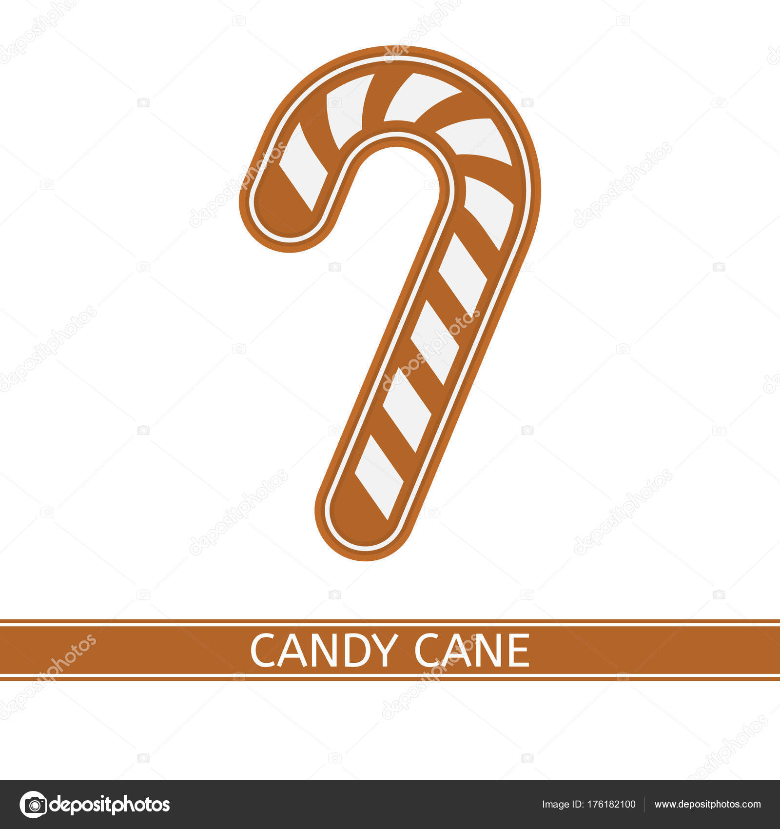 Gingerbread Candy Cane Isolated Stock Vector by ©Iglira 176182100
