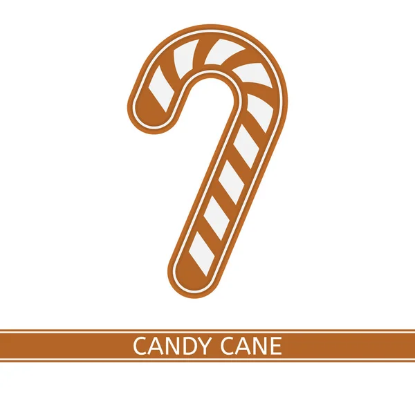 Gingerbread Candy Cane isolado — Vetor de Stock