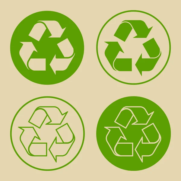Conjunto de símbolos de reciclagem isolado — Vetor de Stock