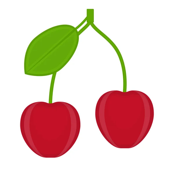 Kersen fruit pictogram geïsoleerd — Stockvector