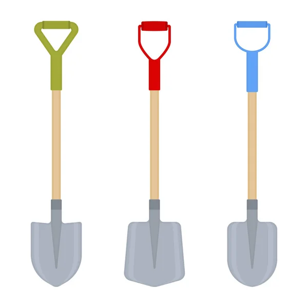 Garden shovels isolated on white — Stock Vector