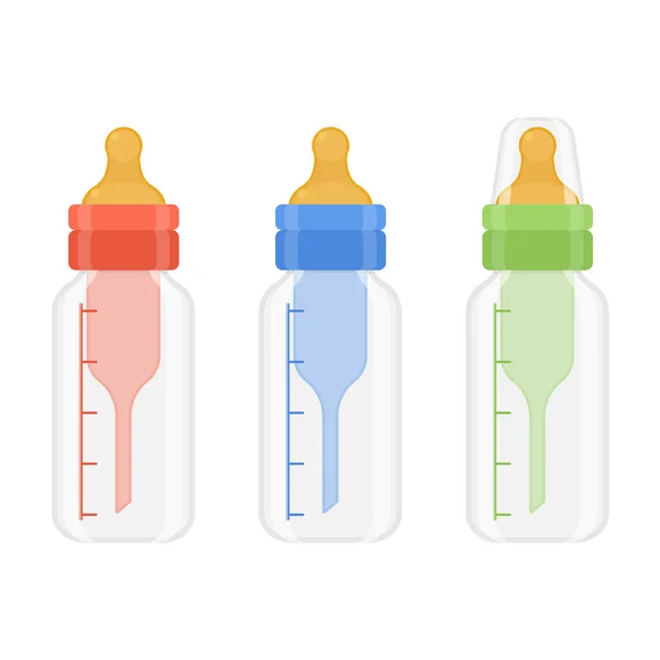 Baby flessen geïsoleerd Rechtenvrije Stockillustraties