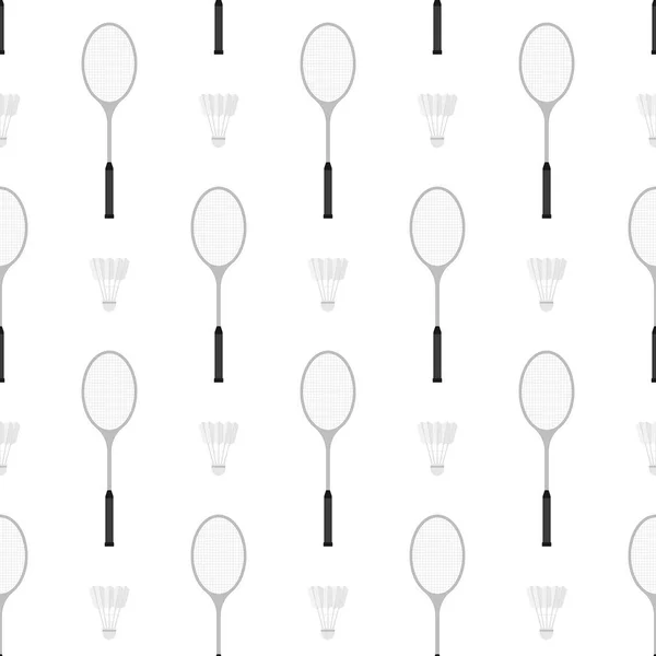 Badminton racket and shuttlecock seamless pattern — Stock Vector