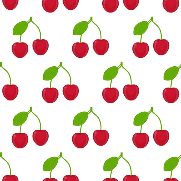 Cherries seamless pattern — Stock Vector