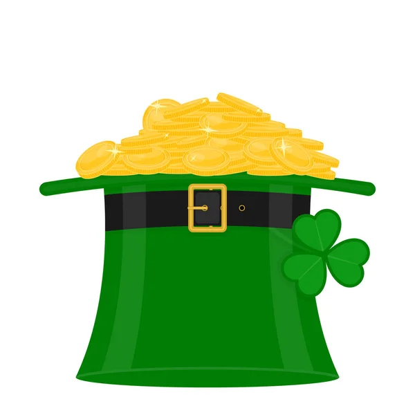 St Patricks hatt med guld Royaltyfria illustrationer