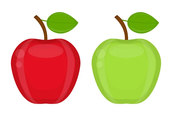 Äpplen isolerade på vitt — Stock vektor