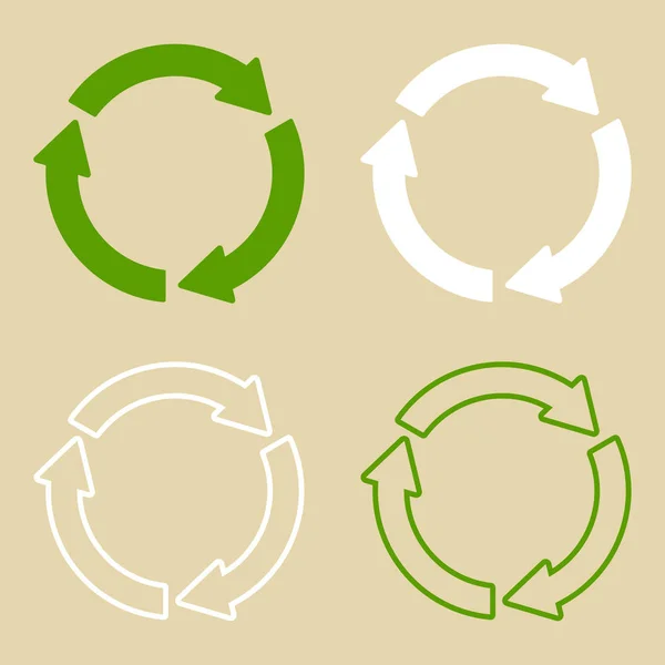 Recycle symbool geïsoleerde instellen — Stockvector