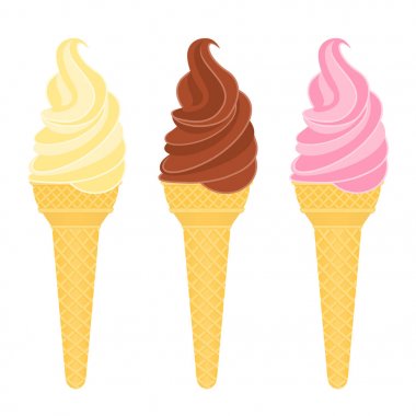 Ice - cream koniler beyaz