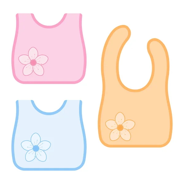 Baby bib elszigetelt beállítása — Stock Vector