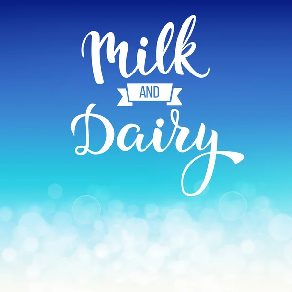 Αρχικό χειρόγραφο κείμενο γάλα και γαλακτοκομικά προϊόντα. — Διανυσματικό Αρχείο