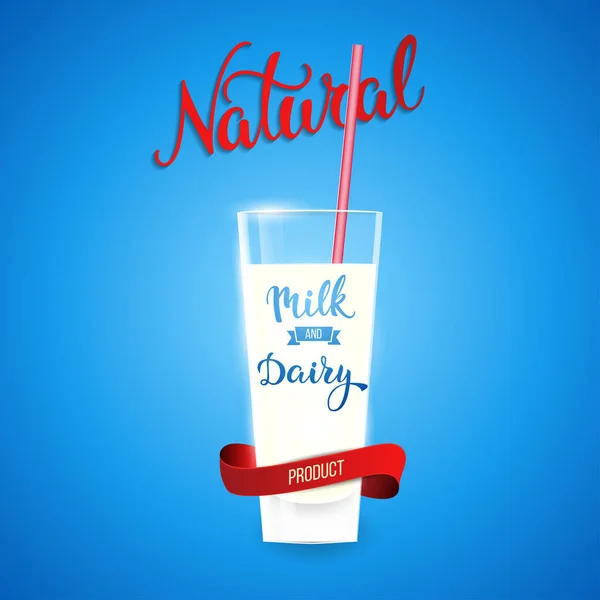 Натуральное молоко и молочные продукты — стоковый вектор