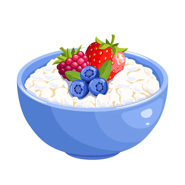 Cottage cheese and berries — Stockvector