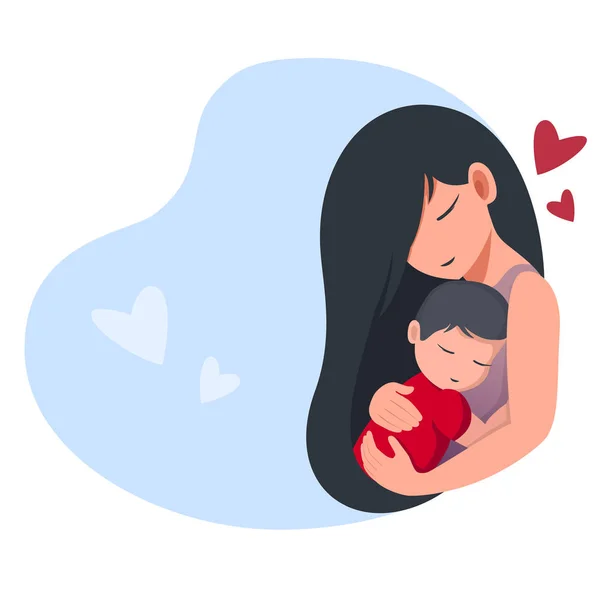 Mamma håller i ett barn — Stock vektor