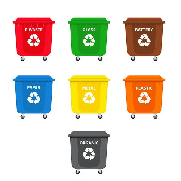 Set of colorful recycling bins. Royalty Free Stock Vectors