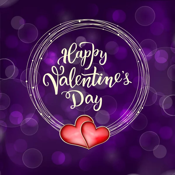 Original handwritten lettering Happy Valentine's day and two gla Vector Graphics