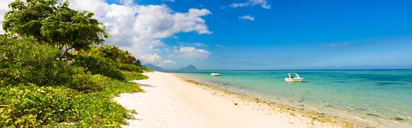 Piaszczysta plaża tropikalna. Panorama. — Zdjęcie stockowe