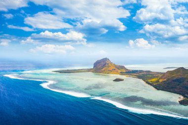 Aerial view of Le Morne Brabantl. Mauritius clipart
